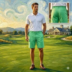 Nike Golf Shorts Mens 32 Green Tour Performance Athletic Dri-Fit Techwear Swoosh